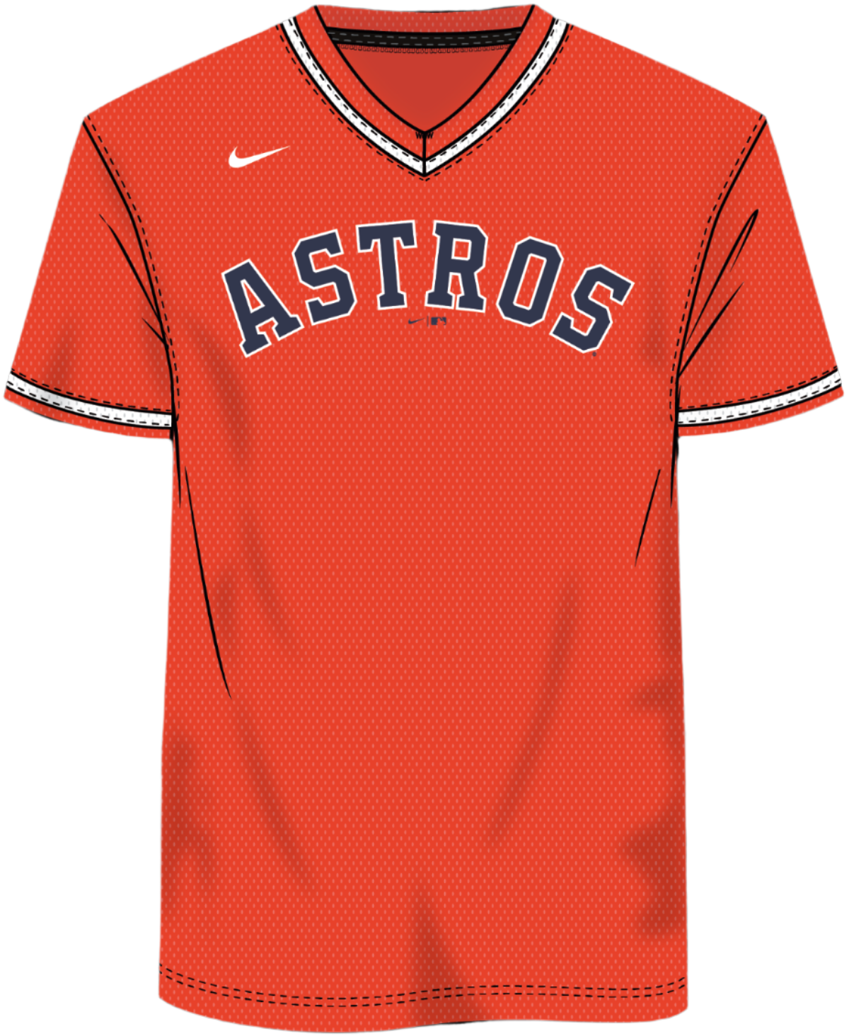 Oversize - Nike Houston Astros Men's MLB Institutional V-Neck SS