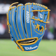 Wilson A2000 1786 11.5" Infield Baseball Glove - Sky Blue/Yellow - Right Hand Thrower