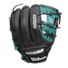 Wilson A2000 1786SS 11.5" Infield Baseball Glove - Black/Teal - Right Hand Thrower