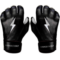 PREMIUM PRO CHROME Series Short Cuff Batting Gloves - Black