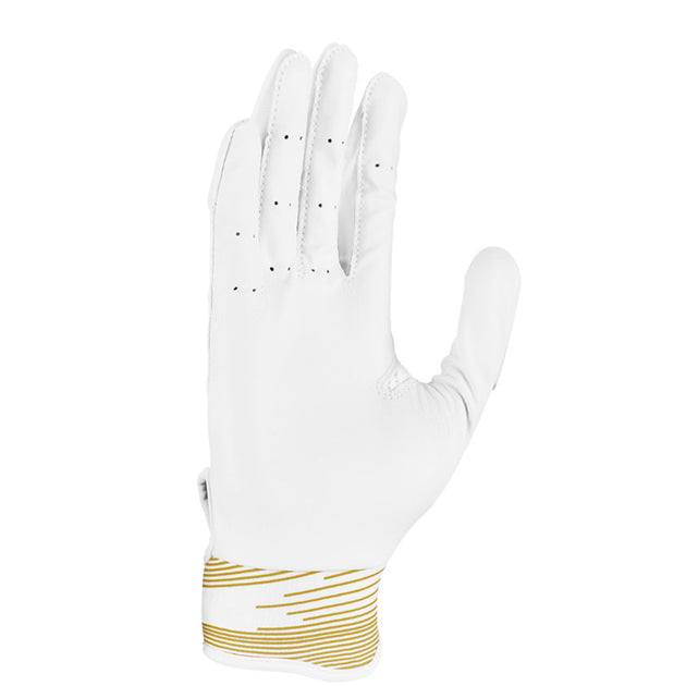 Mizuno Adult MVP Baseball Batting Gloves White/Gold Medium