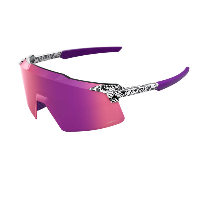 100% AEROCRAFT® Elly 3 White Venom Sunglasses – Purple Mirror Lens Performance Eyewear | Elly De La Cruz Signature Collection