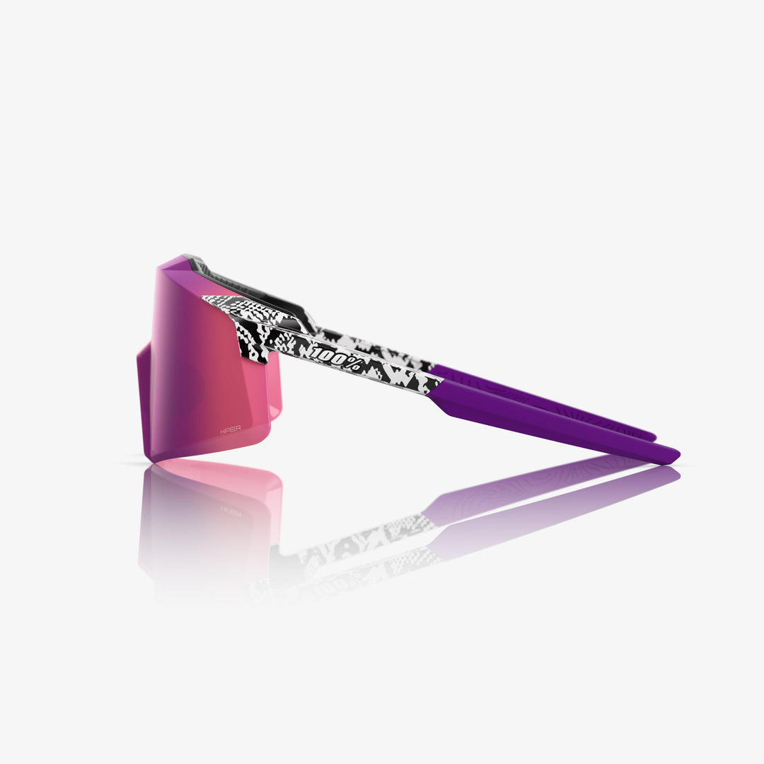 100% AEROCRAFT® Elly 3 White Venom Sunglasses – Purple Mirror Lens Performance Eyewear | Elly De La Cruz Signature Collection