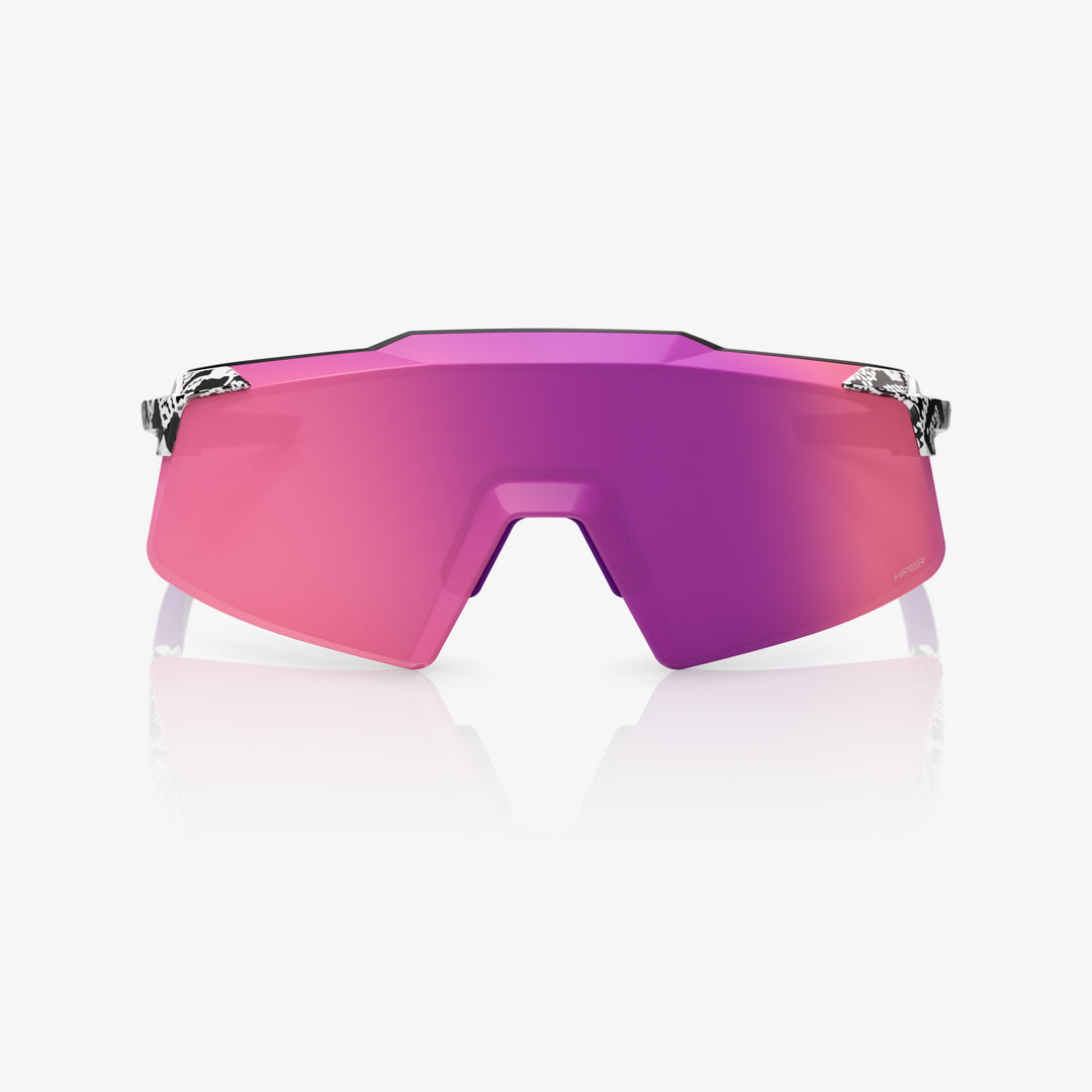 100% AEROCRAFT® Elly 3 White Venom Sunglasses – Purple Mirror Lens Performance Eyewear | Elly De La Cruz Signature Collection