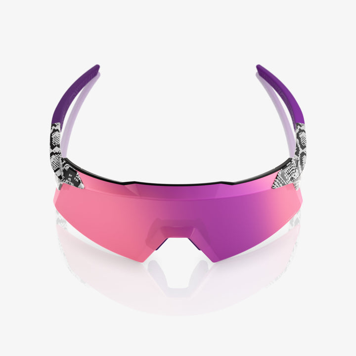 100% AEROCRAFT® Elly 3 White Venom Sunglasses – Purple Mirror Lens Performance Eyewear | Elly De La Cruz Signature Collection