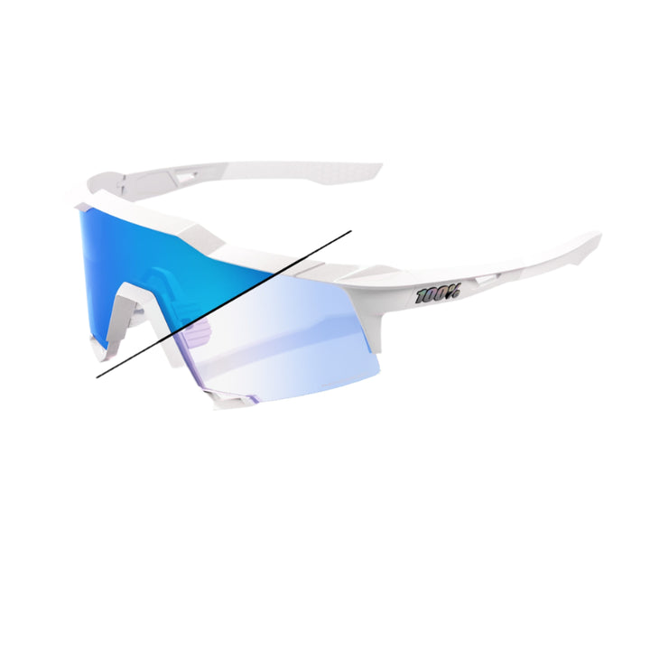 100% SPEEDCRAFT LE Bastille Pearl White Glitter - Blue Mirror Lens