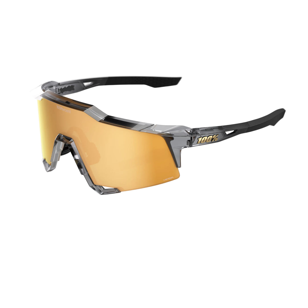 100% SPEEDCRAFT MLB Authentic Performance Sunglasses – Polished Translucent Grey Frame with HiPER 24K Gold Mirror Lens | UV400 Sports Eyewear | Model 60007-10077