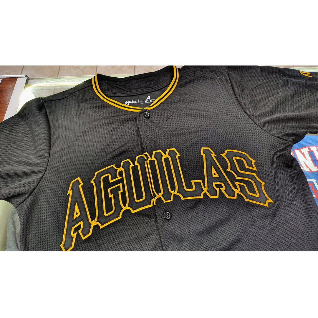 2024-2025 OFFICIAL Aguilas Cibaenas Full Button Jersey - Black2
