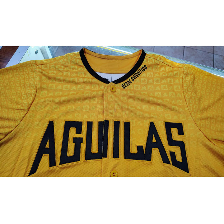 2024-2025 OFFICIAL Aguilas Cibaenas Full Button Jersey - Gold3