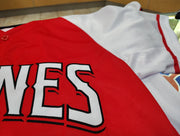 2025-2026 Official Escogido Baseball Jersey Red and White Wilson - Leones del Escogido LIDOM Shirt