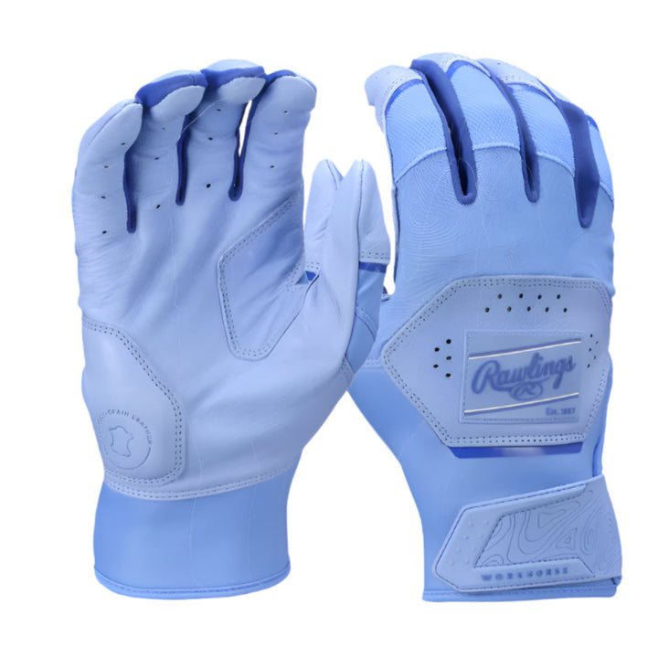 2025 Rawlings Workhorse Adult Baseball Batting Gloves - WH25BG_ColumbiaBlue