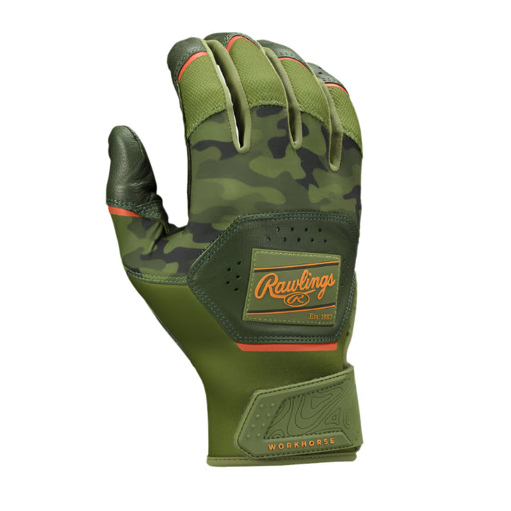 2025 Rawlings Workhorse Adult Baseball Batting Gloves - WH25BG_MilitaryGreen1