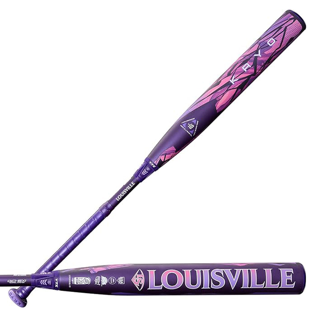 2026 Louisville Slugger Kryo Thundernight -10 fastpitch bat full front and side views