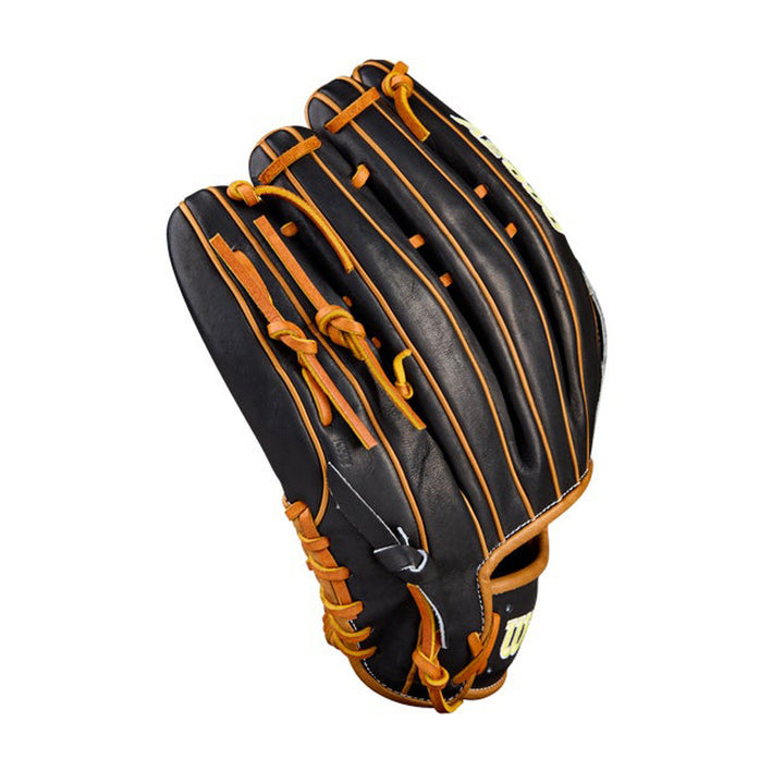 Wilson A2000 1750 WBW104121125 Black Pro Stock Leather finger shell with Saddle Tan welting