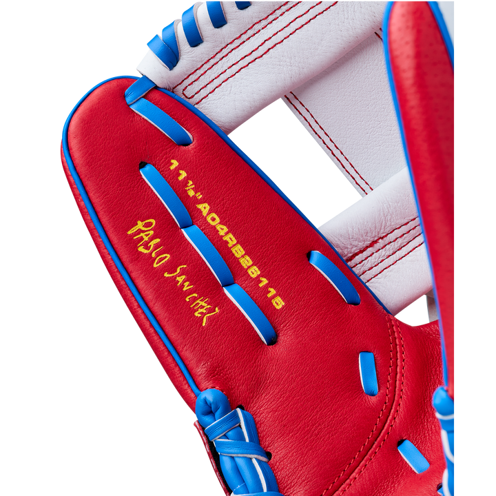 2026 Backyard Baseball Pablo A450 youth infield glove I-Web and model marking close-up