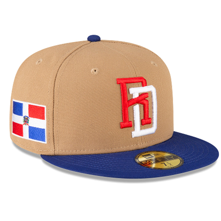 World Baseball Classic Dominicana 59FIFTY Fitted Hat by New Era – Tan/Royal Blue