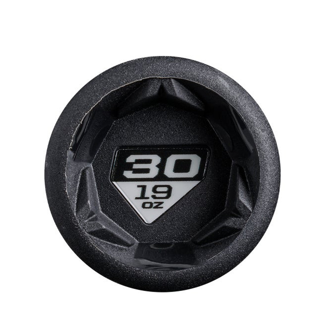 DeMarini Exile WBD2719010 USA Baseball bat Black knob size and drop detail