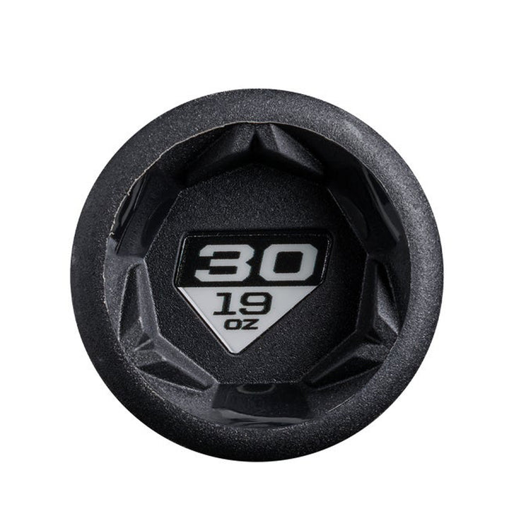 DeMarini Exile WBD2719010 USA Baseball bat Black knob size and drop detail