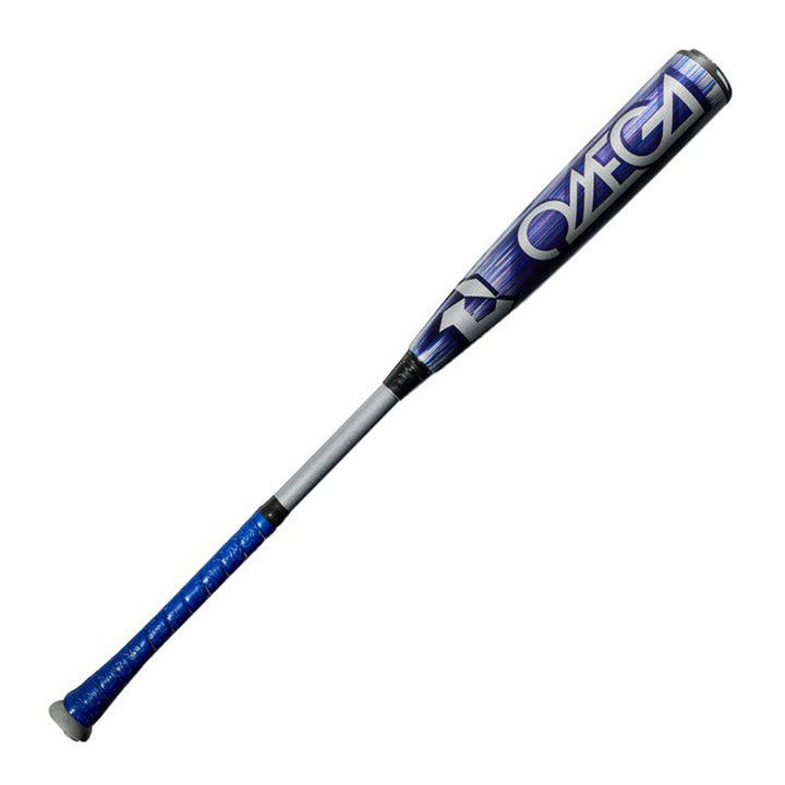 2027 DeMarini Omega (-3) BBCOR baseball bat full side view with Omega barrel graphics