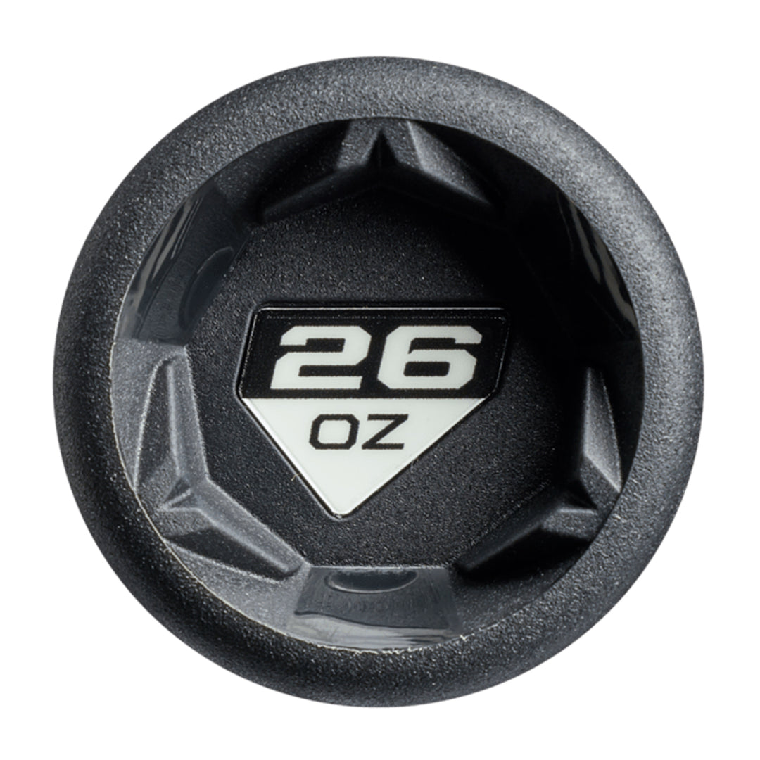 2027 DeMarini Steel Slowpitch Softball Bat 26 ounce knob close-up
