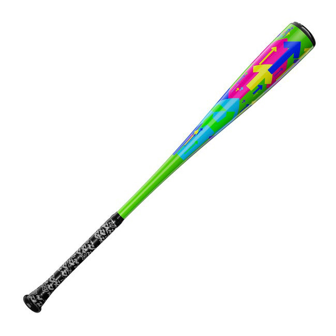 2027 DeMarini Uprising (-11) USA Baseball Bat full side view with Multi-Color arrow graphics