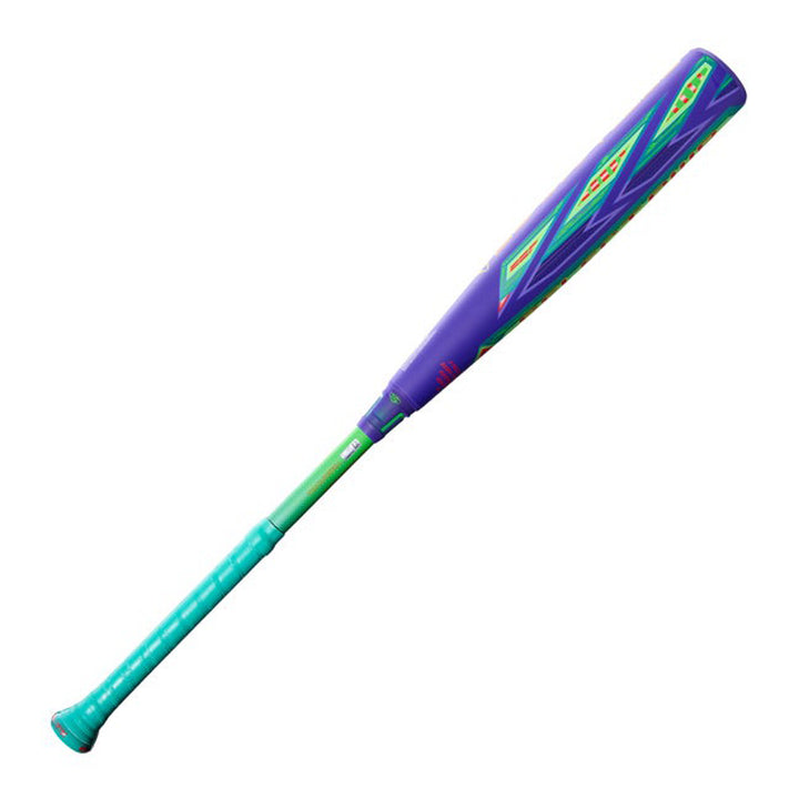 2027 Select PWR hybrid youth baseball bat Purple Teal Green opposite barrel view