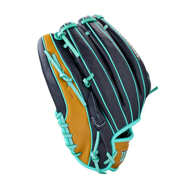 2027 Wilson A1000 DW5 Black Saddle Tan Seafoam baseball glove exterior side view