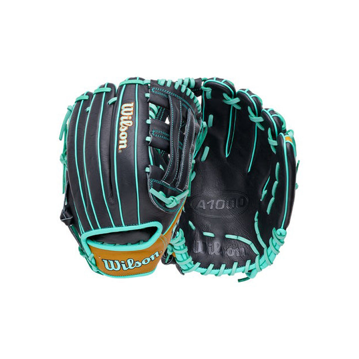 Wilson A1000 DW5 WBG02701RTDW5 Black exterior and Full Grain Leather palm views