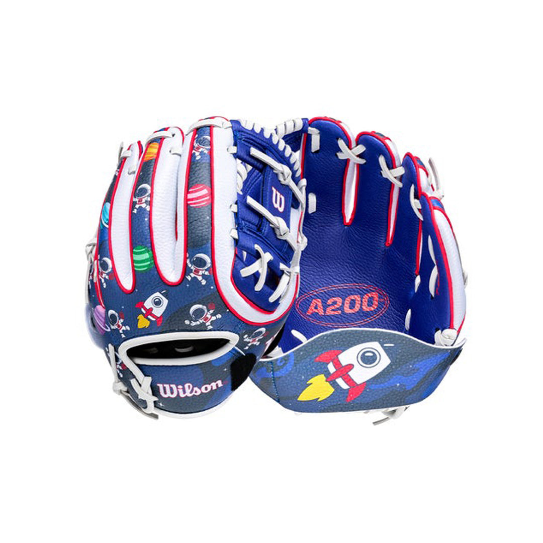 2027 Wilson A200 10 inch H-Web EZ-Catch youth baseball glove front and back display