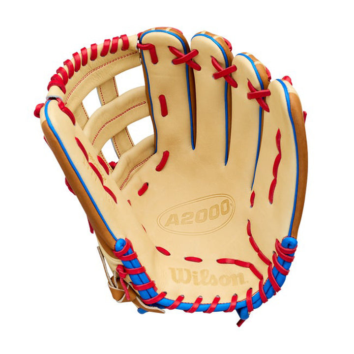 Wilson A2000 1777 WBG06001RT1275 Blonde Pro Stock Leather palm with Red laces