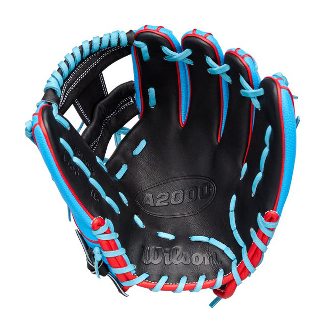 2027 Wilson A2000 1786SS H-Web infield glove black palm and shallow pocket view