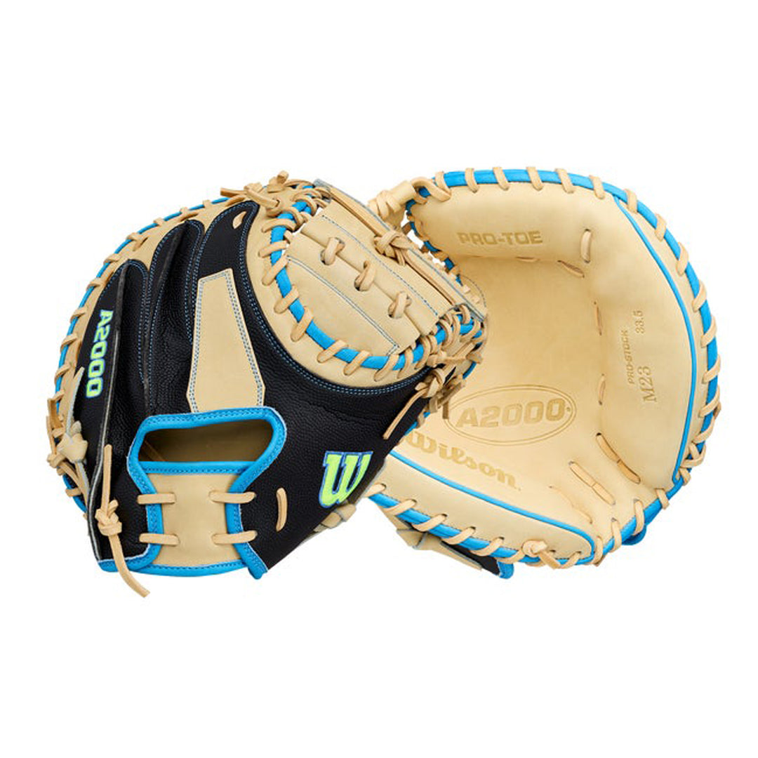 Wilson A2000 M23SS WBG06201RT335 Blonde Pro Stock Leather and Black SuperSkin views