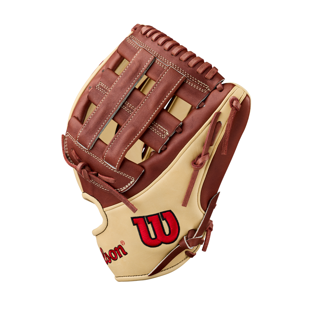 Wilson A2K DW5 WBG07801RT12 Walnut Dual Post Web and Blonde leather