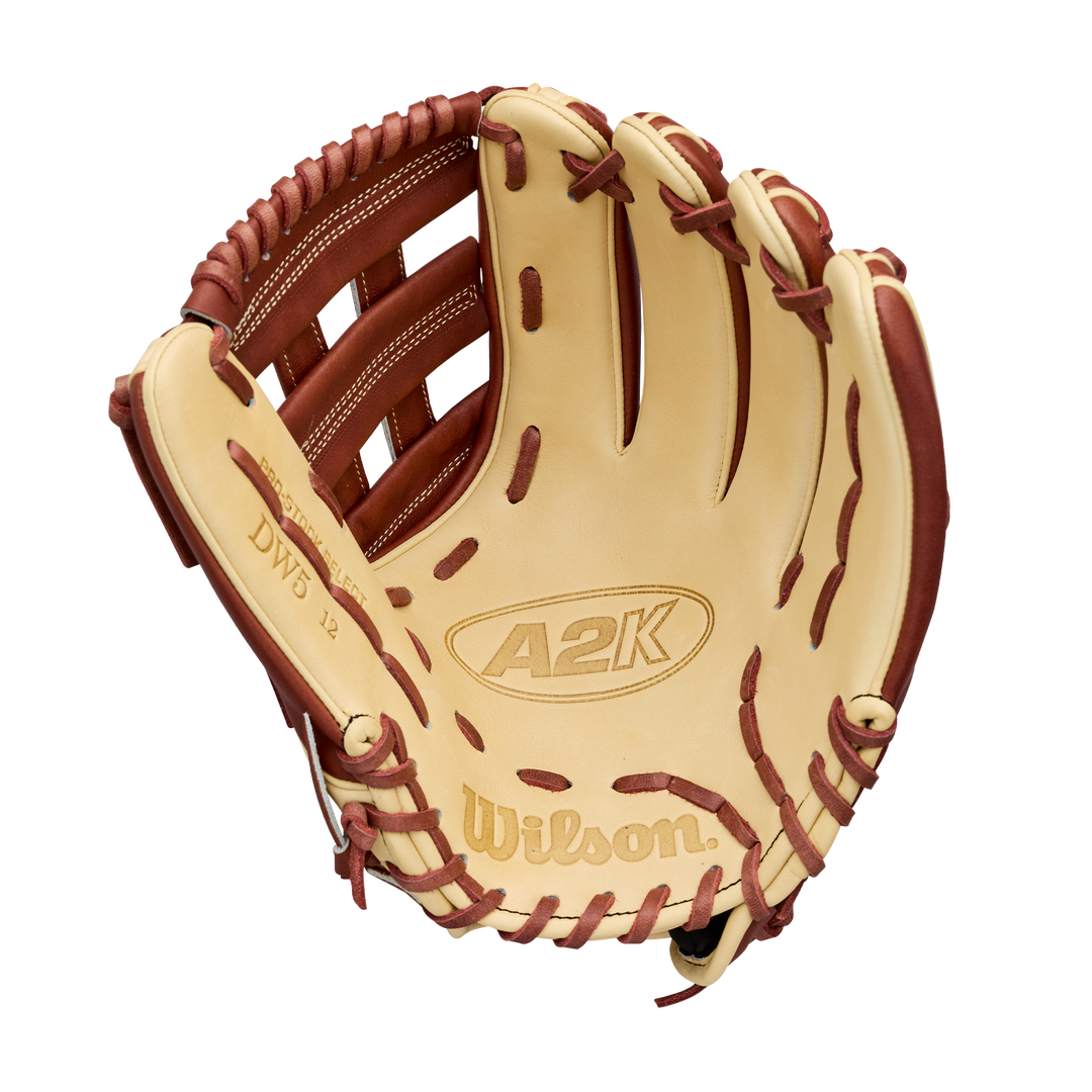 Wilson A2K DW5 WBG07801RT12 12 inch third base glove palm view