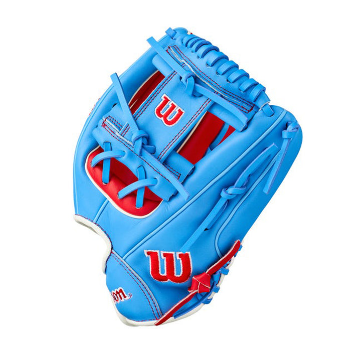 Wilson A500 WBG08601RT115 Cool Blue Open H-Web with Red and White detailing