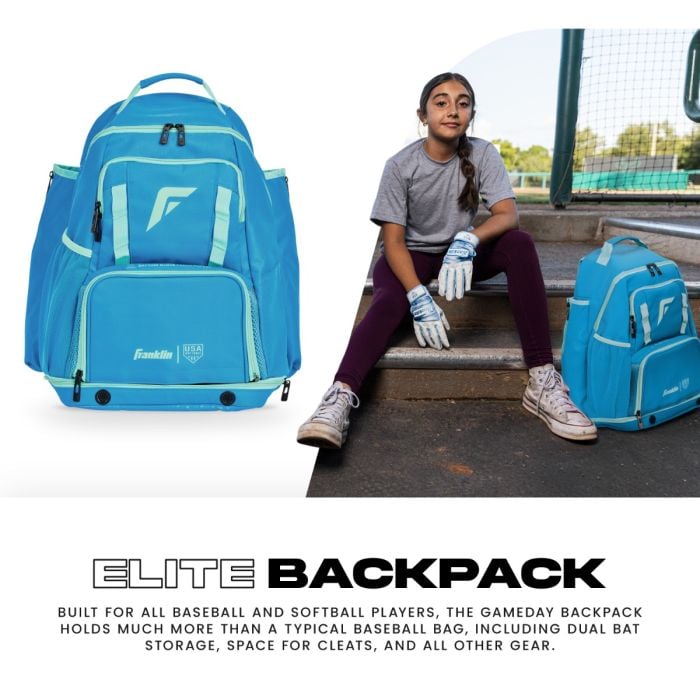 Franklin Sports USA SB Gameday Fastpitch Softball Backpack – Blue