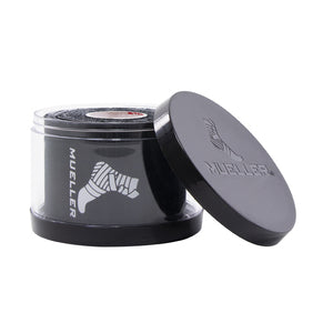 Mueller Typhoon Elite Kinesiology Therapeutic Tape, Black – 20 Pre-Cut I-Strips with Protective Case