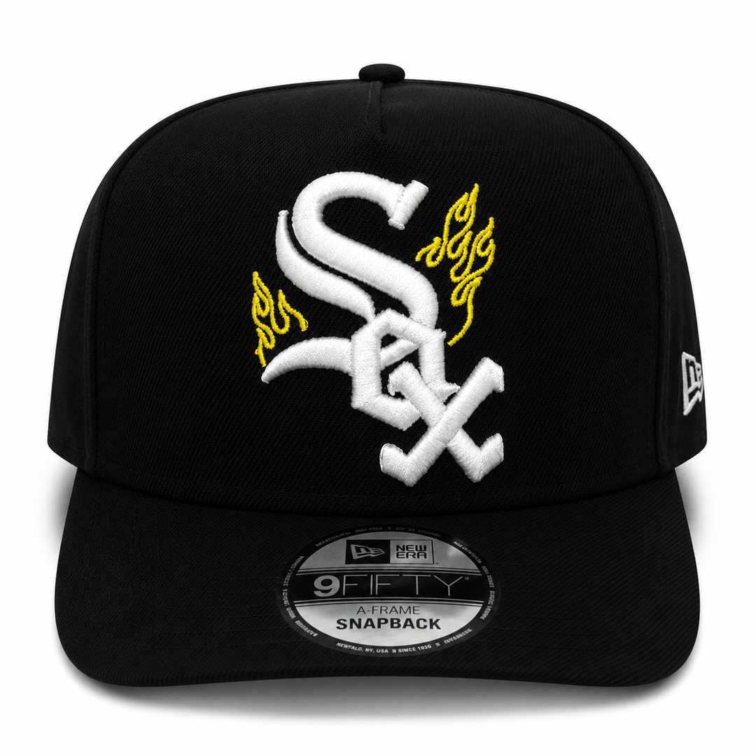 New Era Chicago White Sox 9FIFTY A-Frame Curved 2005 World Series Champions Snapback Hat Black | MLB Adjustable Cap