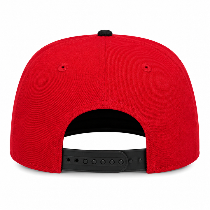 New Era Anaheim Angels 9FIFTY A-Frame Curved 40th Anniversary Patch Snapback Hat Red/Black | MLB Adjustable Cap