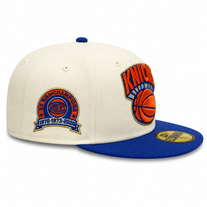 New York Knicks Team Color Alternate 59FIFTY Fitted Cap – Official NBA Fitted Hat by New Era | Gray-Blue