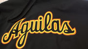 Aguilas Cibaeñas Cursive letters and Black Hooded