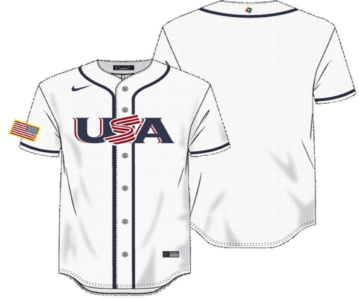 2026 WBC USA Men's Nike Stadium Jersey – Official Home White Edition
