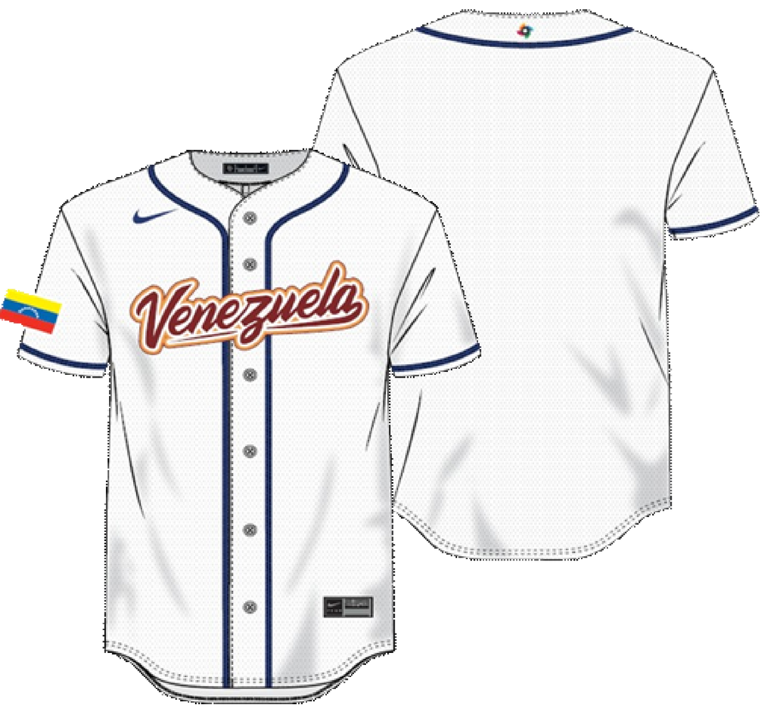 2026 WBC Venezuela Men's Nike Stadium Jersey – Official Home White Edition