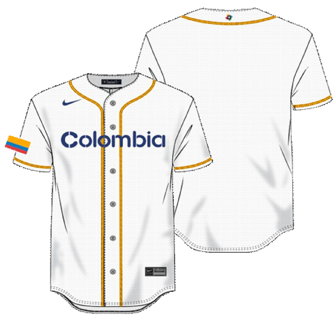 2026 WBC Colombia Men's Nike Stadium Jersey – Official Home White Edition