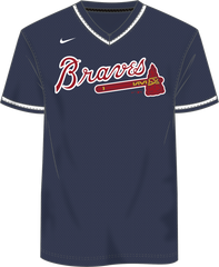 Nike Atlanta Braves Men's MLB Institutional V-Neck SS Synthetic Jersey