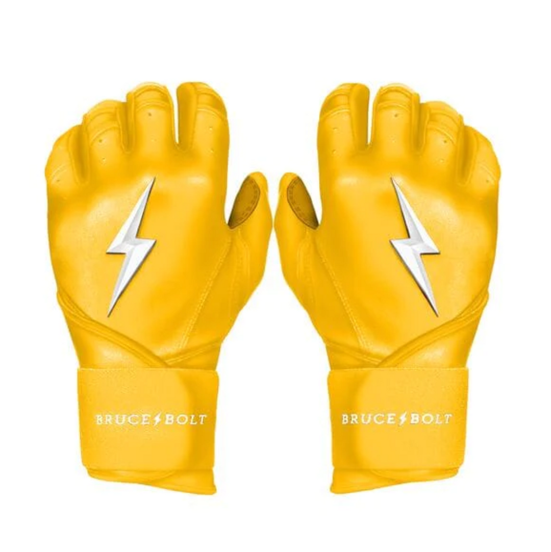 Bruce Bolt Premium Pro Long Cuff Batting - Yellow