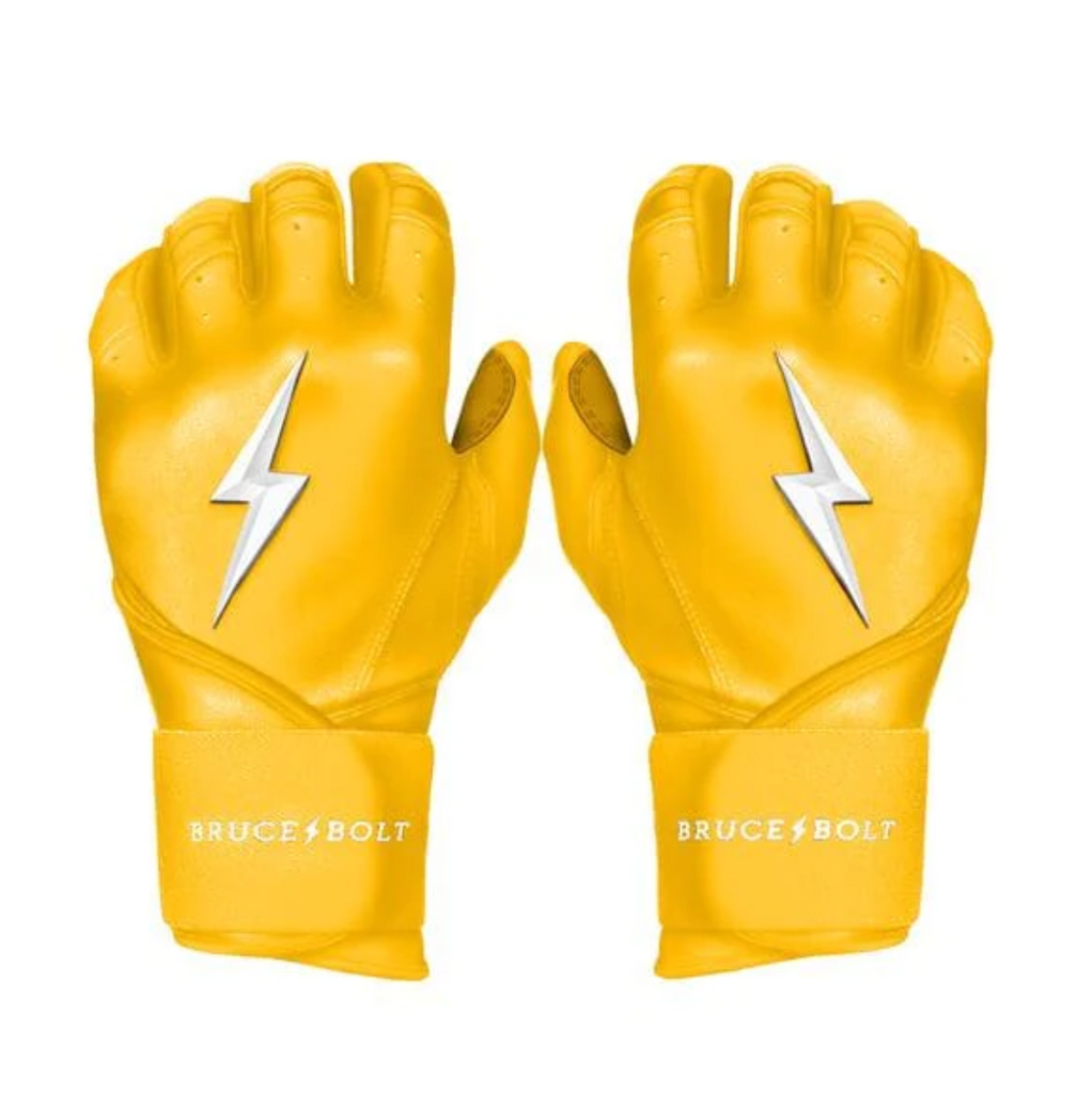 Bruce Bolt Premium Pro Long Cuff Batting - Yellow – Peligro Sports