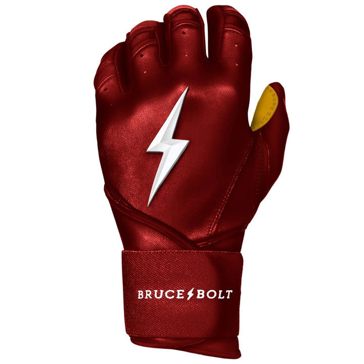Bruce Bolt Premium Pro Long Cuff Batting Gloves - Maroon1