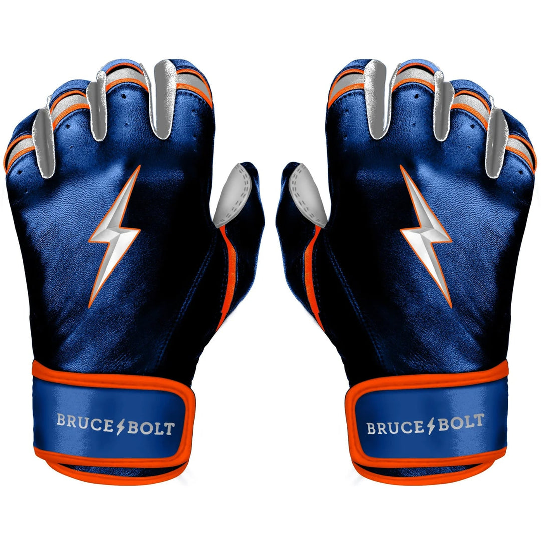 Bruce Bolt Premium Pro Nimmo Series Short Cuff Batting Gloves - Mets Blue