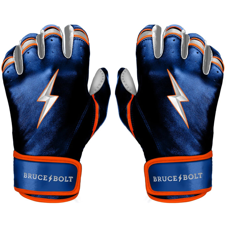 Bruce Bolt Premium Pro Nimmo Series Short Cuff Batting Gloves - Mets Blue